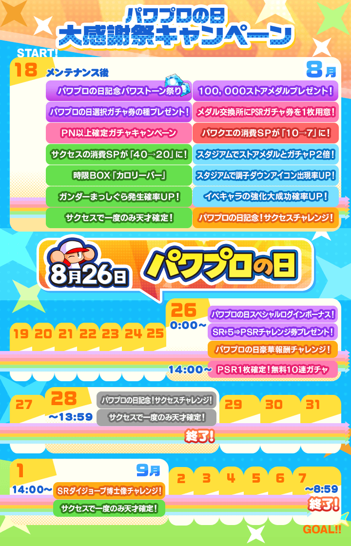 パワプロの日大感謝祭キャンペーン開催中！